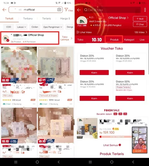 Cari produk di toko