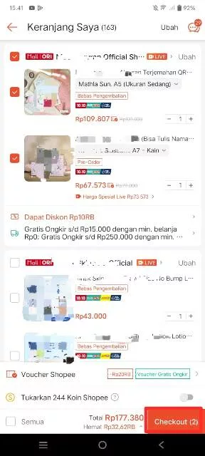 cara beli 2 barang di shopee ditoko yang sama