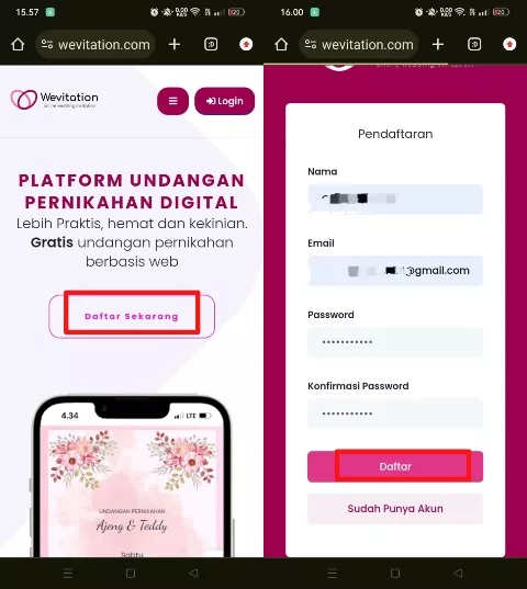 Daftar wevitation