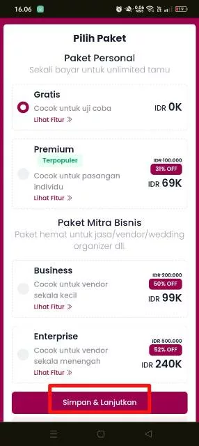 Simpan dan lanjut