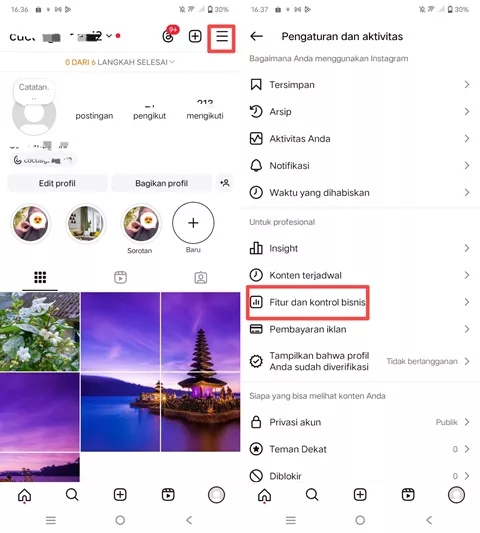 menu kontrol bisnis