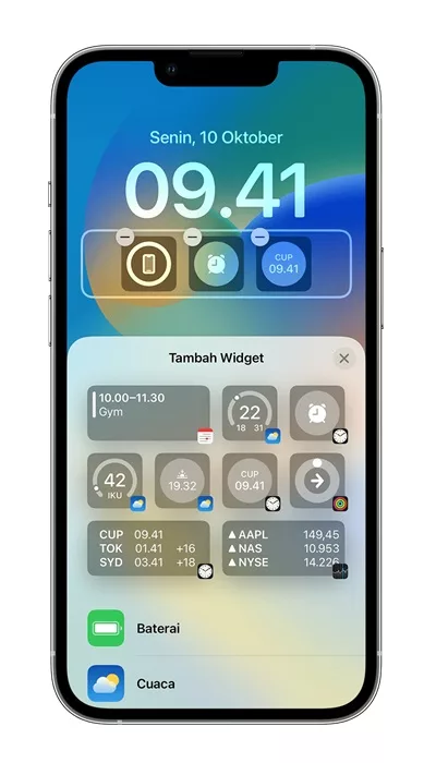 Tambahkan widget iPhone