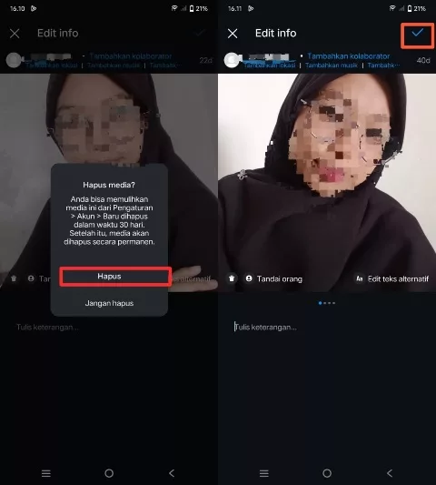 hapus foto multiple slide