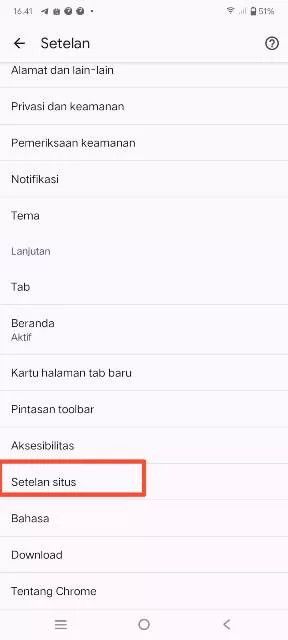 setelan situs