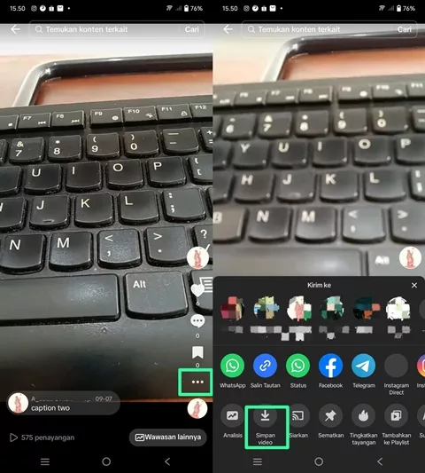 Cara simpan video TikTok