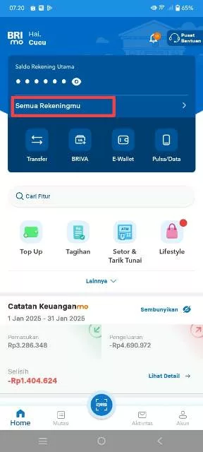 Semua rekeningmu