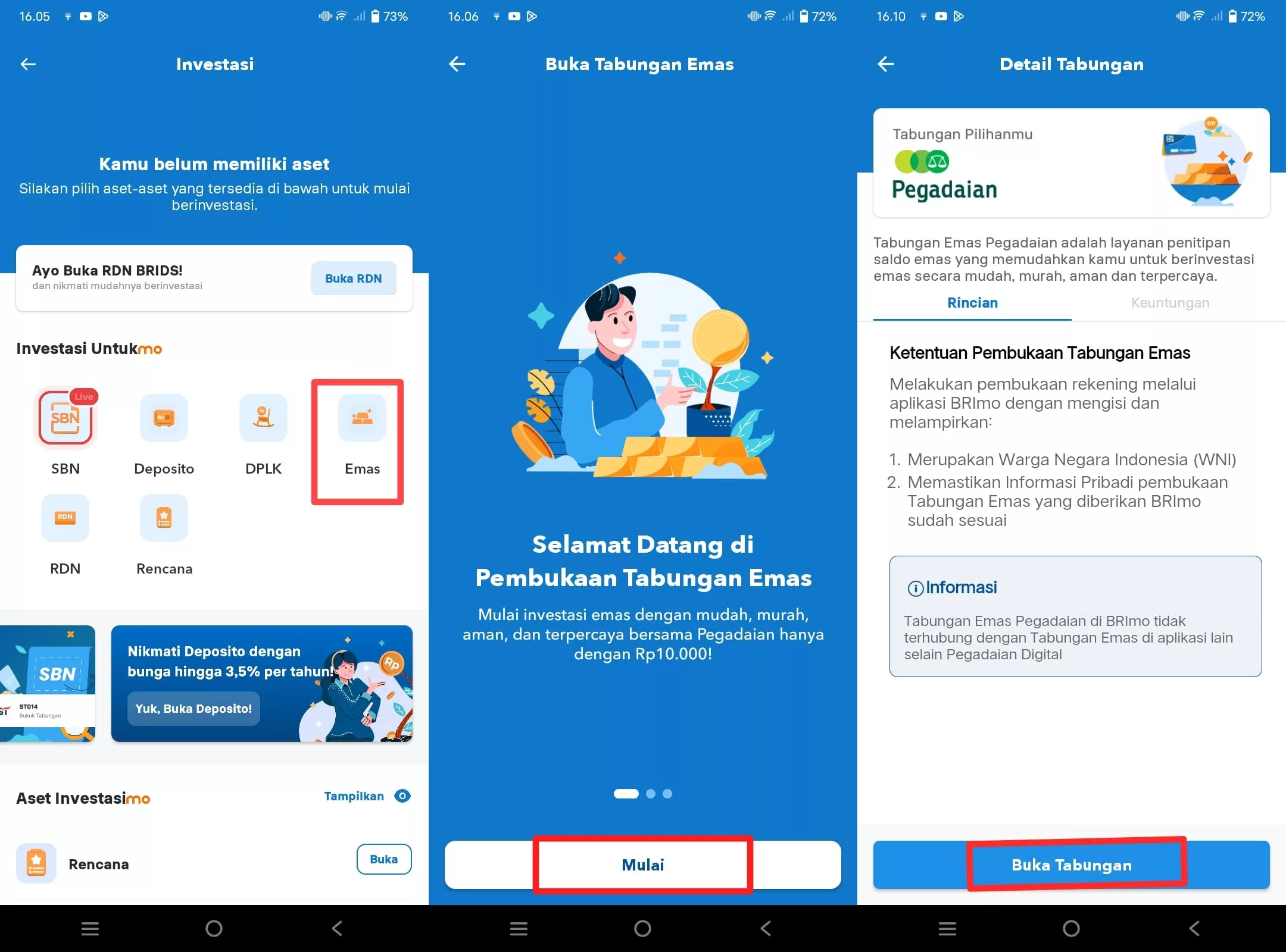 Buka tabungan emas