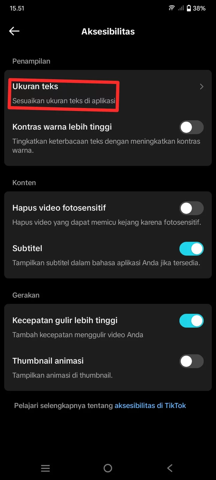 Ukuran teks