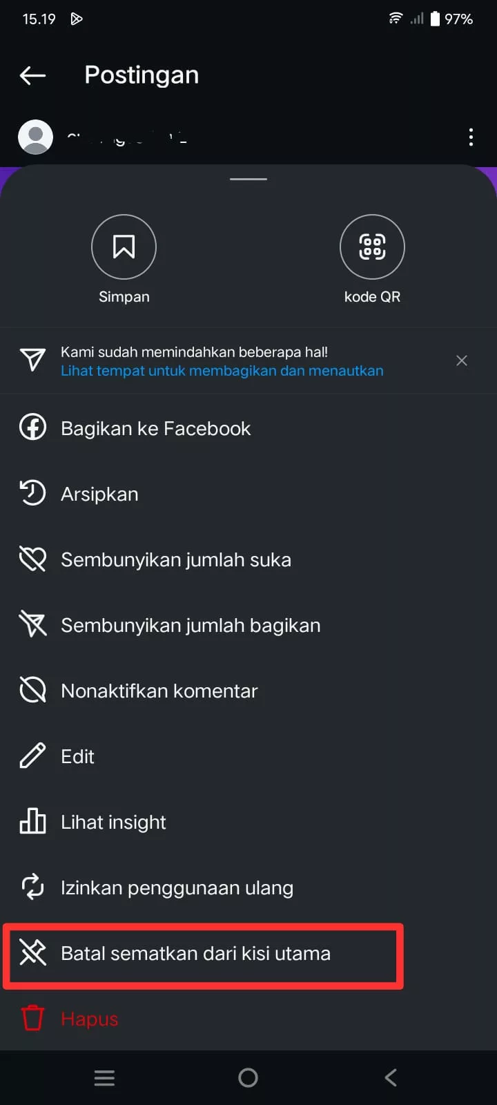 Batal sematkan
