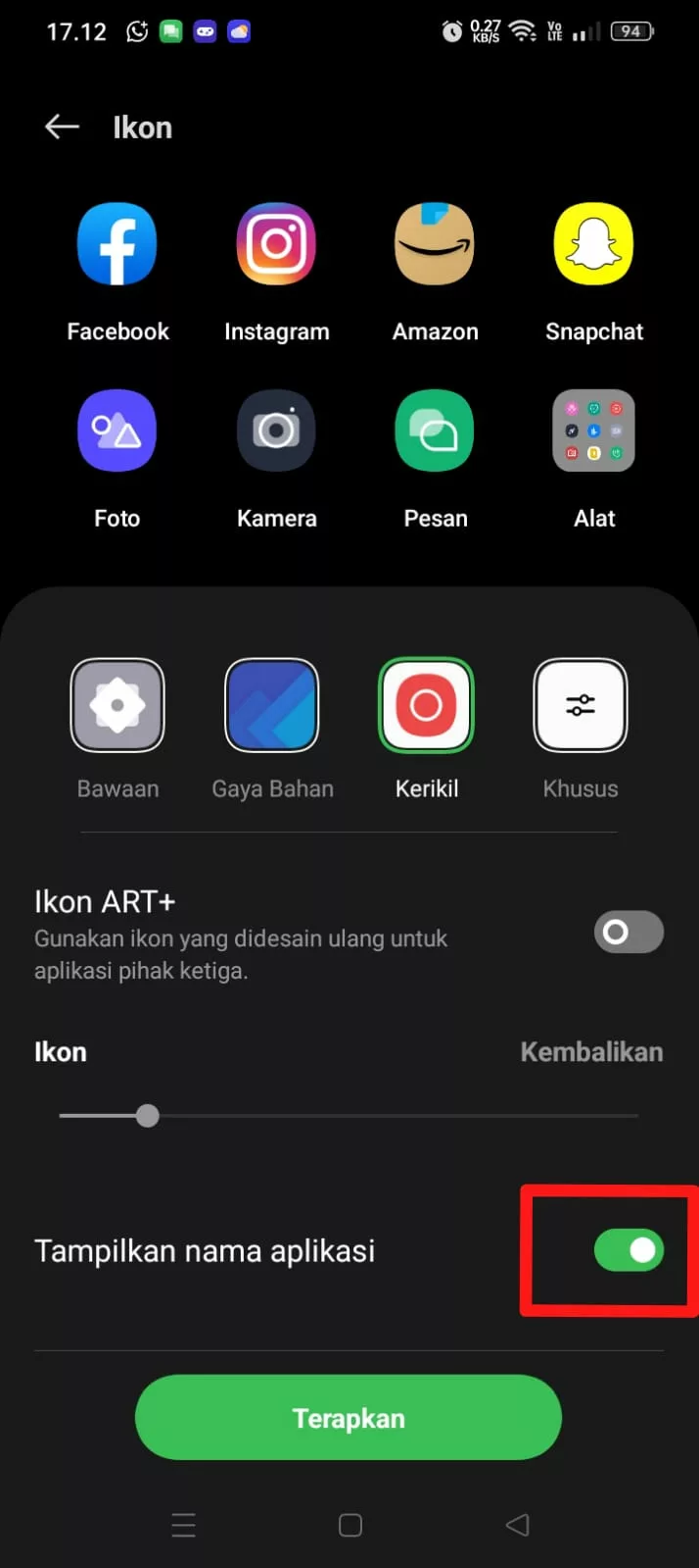 tidak tampilkan