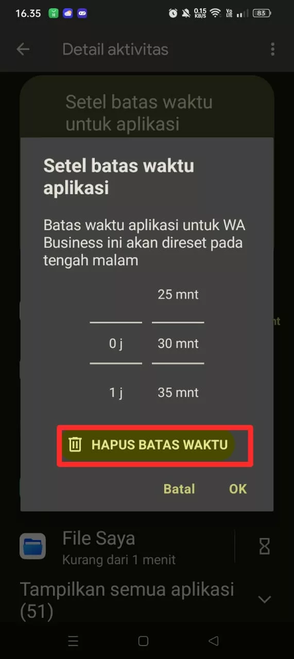 hpus batas waktu