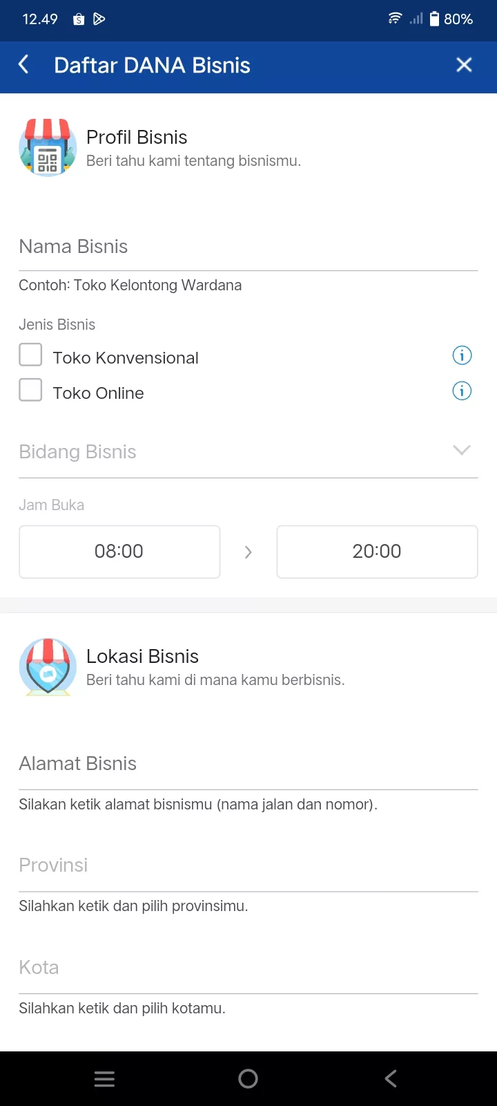isi profil bisnis