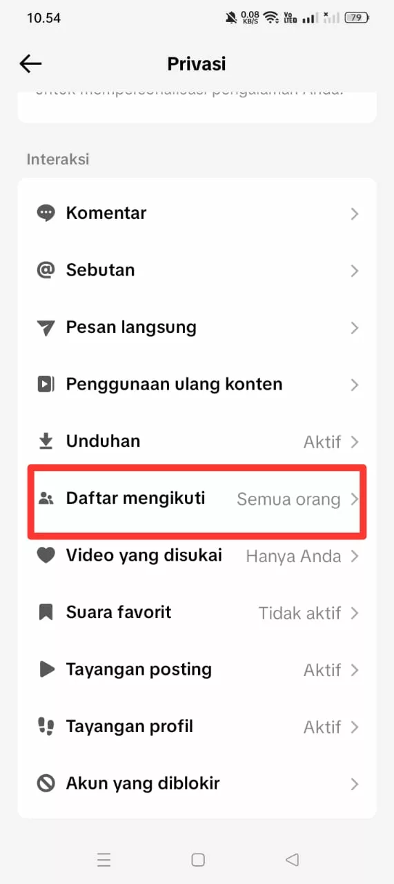 Daftar mengikuti Daftar mengikuti