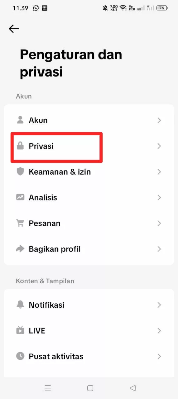 Privasi Privasi