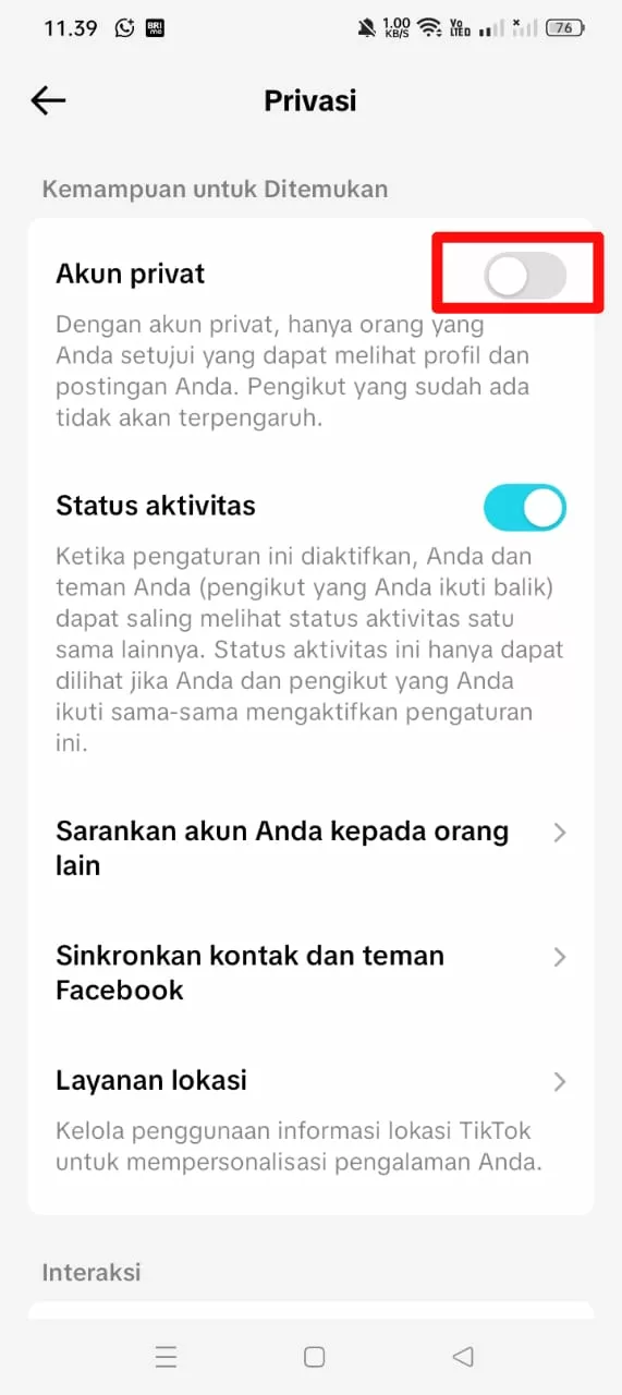 aktifkan akun privat aktifkan akun privat