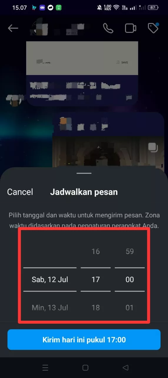 jadwalkan pesan dan kirim